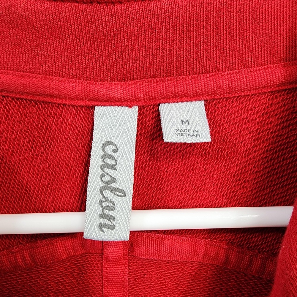 Caslon Jacket Womens M Red Cotton Knit 3/4 Sleeve Peplum‎ Peacoat Preppy Casual - Picture 5 of 11
